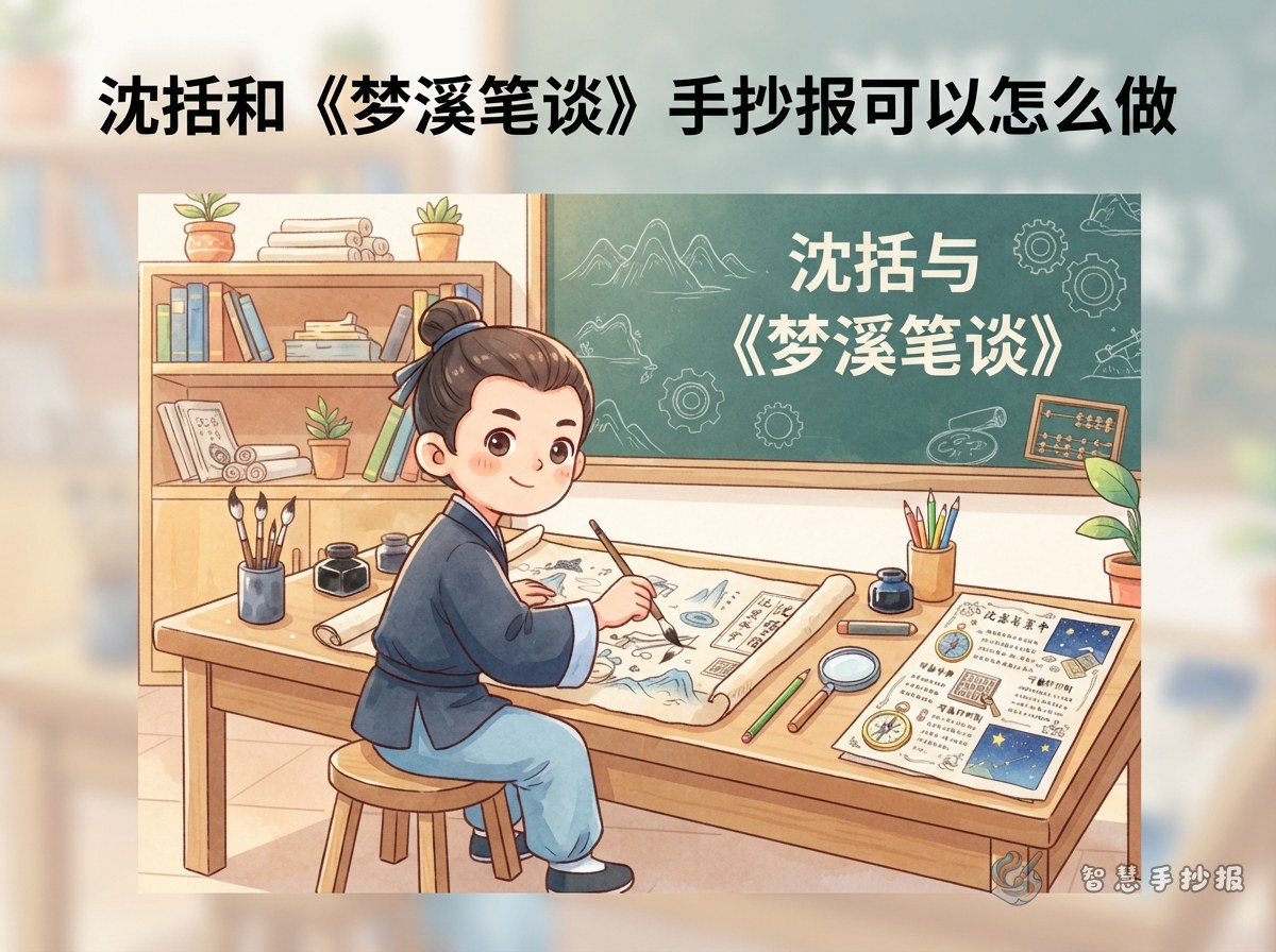 沈括和《梦溪笔谈》手抄报可以怎么做 - 智慧手抄报专题封面图