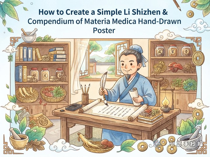 李时珍与《本草纲目》手抄报怎么画简单又有中医药特色 - 相关内容封面