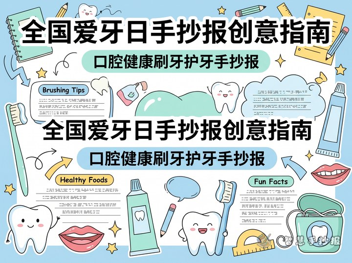全国爱牙日手抄报写什么内容更好 - 手抄报专题封面