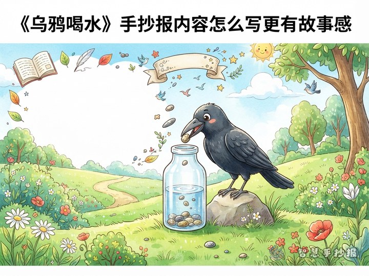 《乌鸦喝水》手抄报内容怎么写更有故事感 - 相关内容封面