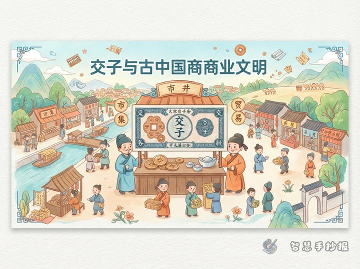 What sections can I use for a Jiaozi and ancient commerce handwritten newspaper? - Related topic thumbnail
