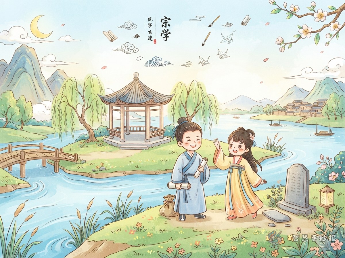 What to Put on a Handwritten Newspaper About Farewell in Song Ci and Yuan Qu - Poster topic cover image