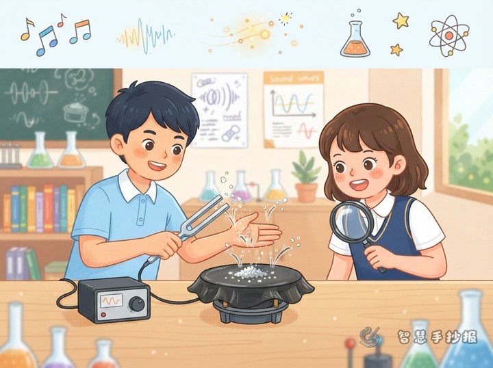 会跳舞的盐粒手抄报怎么写？声音振动实验观察记录 - 相关内容封面