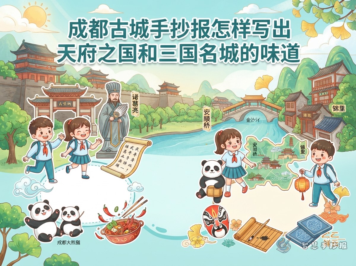 How to Make a Chengdu Ancient City Handwritten Newspaper with Tianfu and Three Kingdoms Themes - Poster topic cover image
