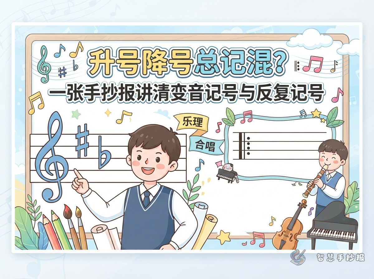 Sharp or Flat? One Poster That Finally Makes Music Symbols Clear - Poster topic cover image