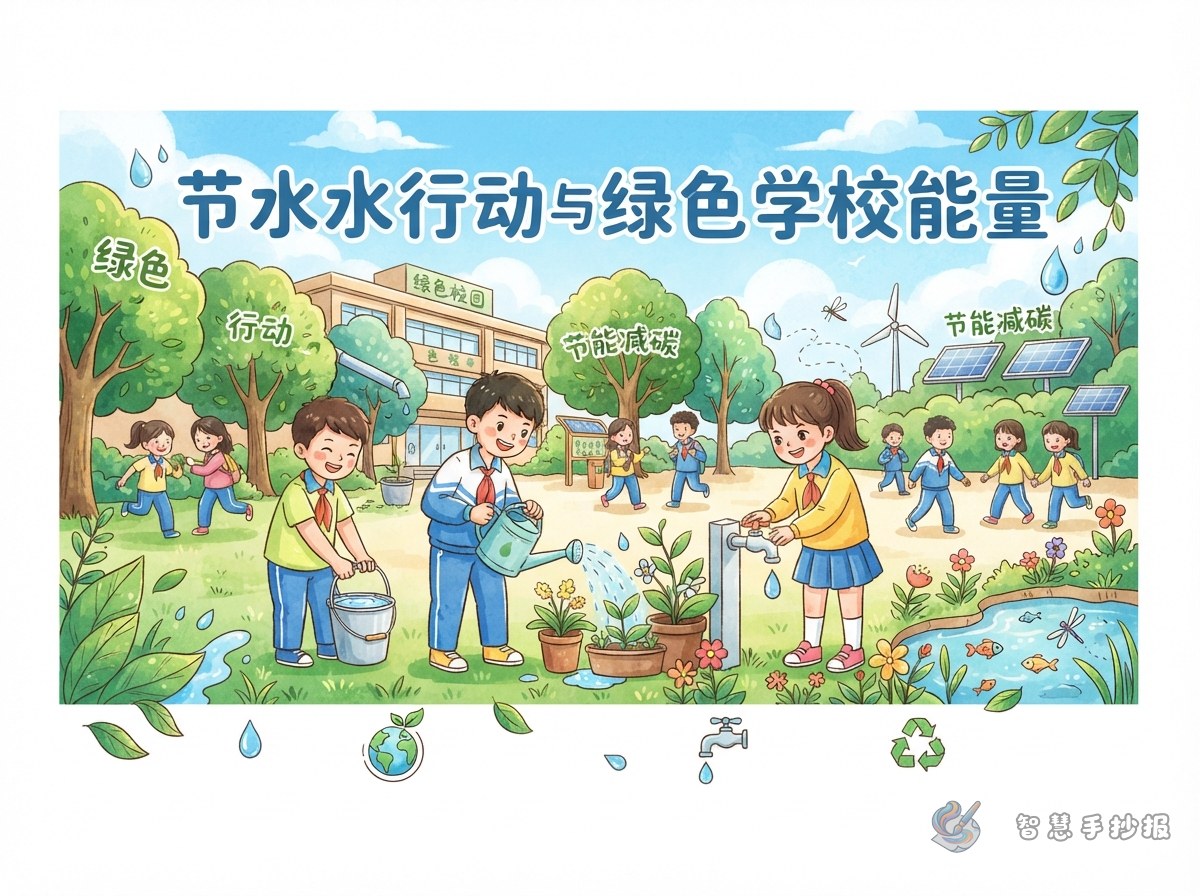 How to Make a School Water-Saving Handwritten Newspaper for a Green Campus - Poster topic cover image