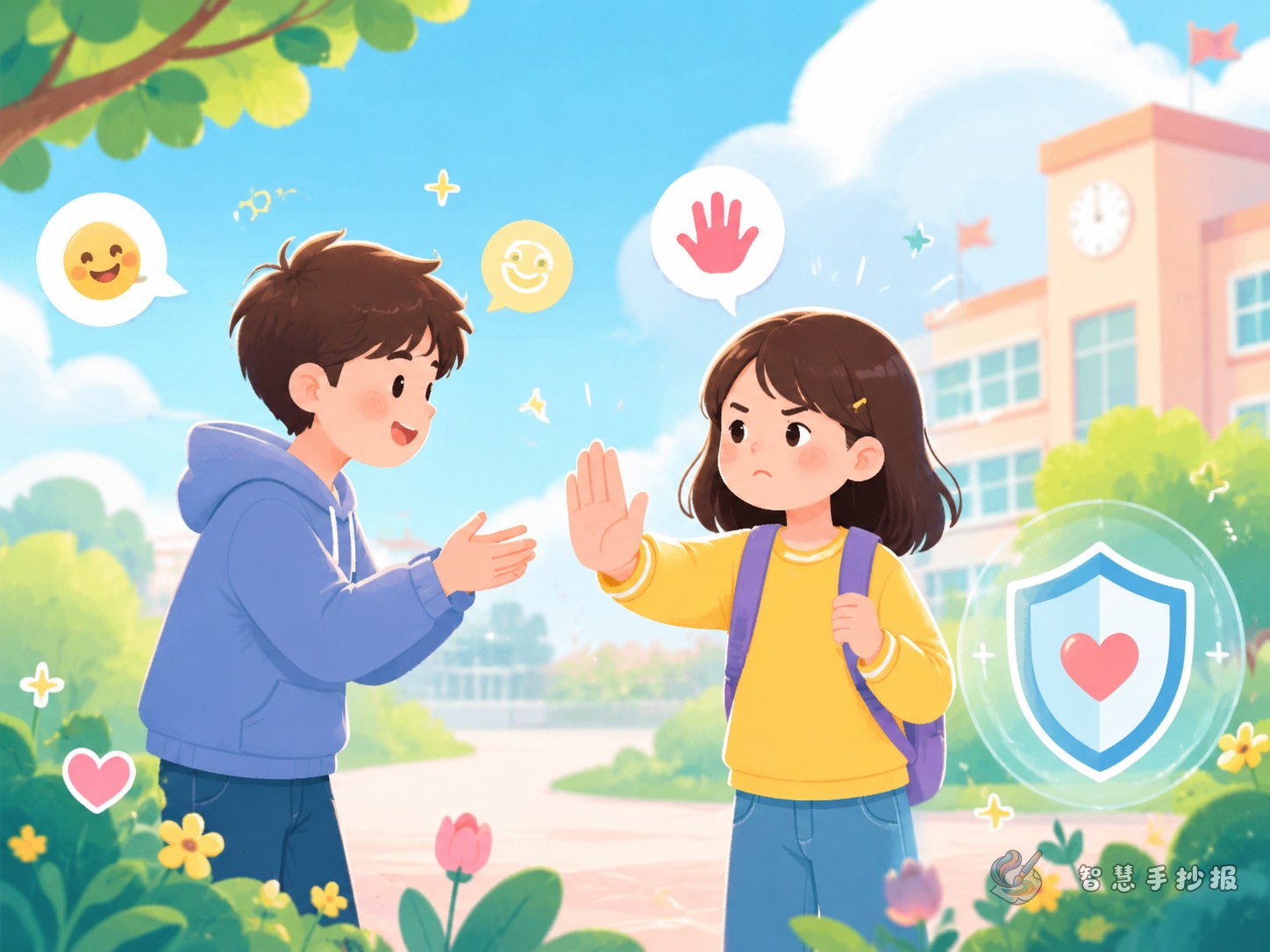 How to refuse boundary-crossing jokes from classmates? A campus safety poster plan - Poster topic cover image