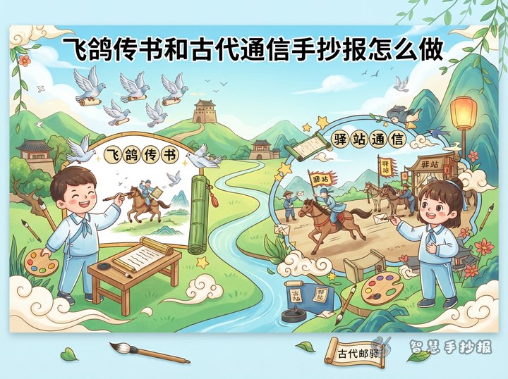 飞鸽传书和古代通信手抄报怎么做 - 相关内容封面