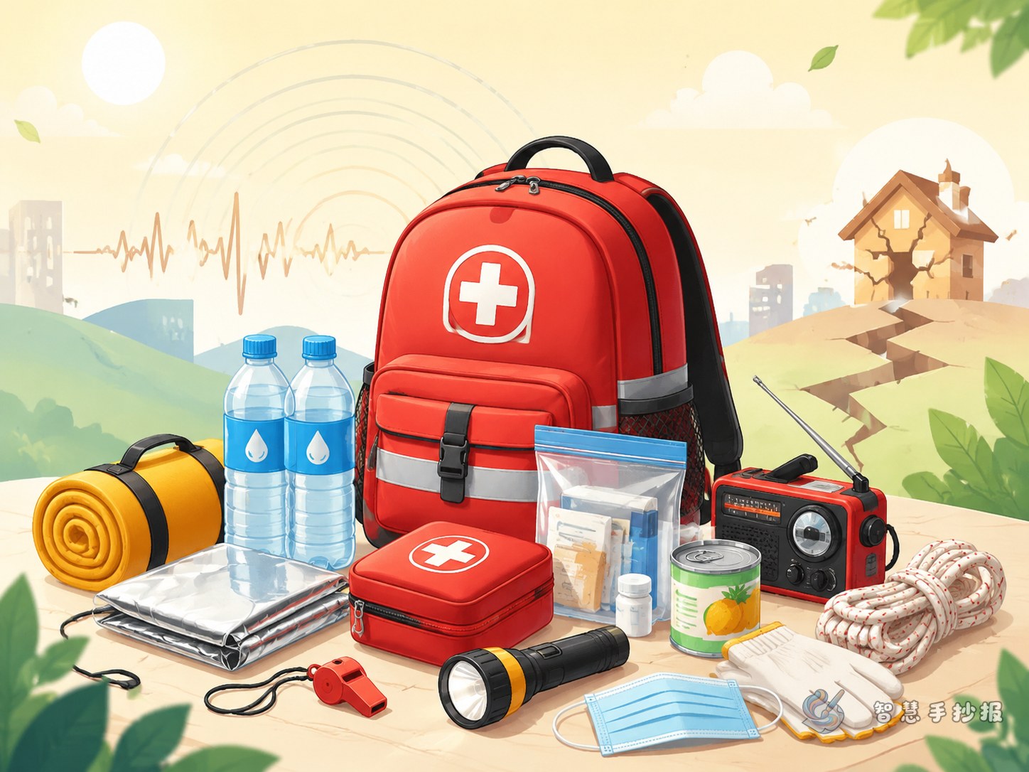What Should Be in an Earthquake Emergency Bag? Handwritten Newspaper Ideas - Poster topic cover image