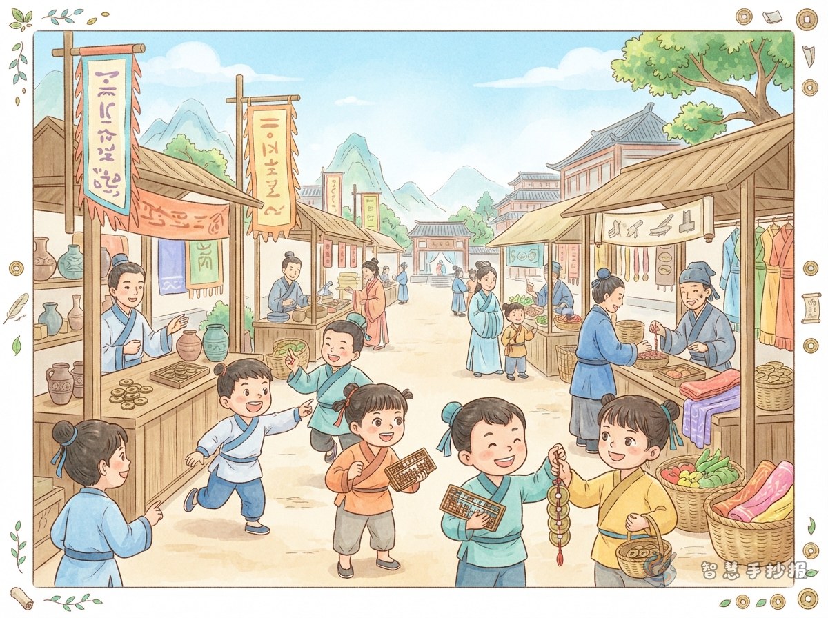古代集市交易手抄报写什么内容更有画面感 - 智慧手抄报专题封面图