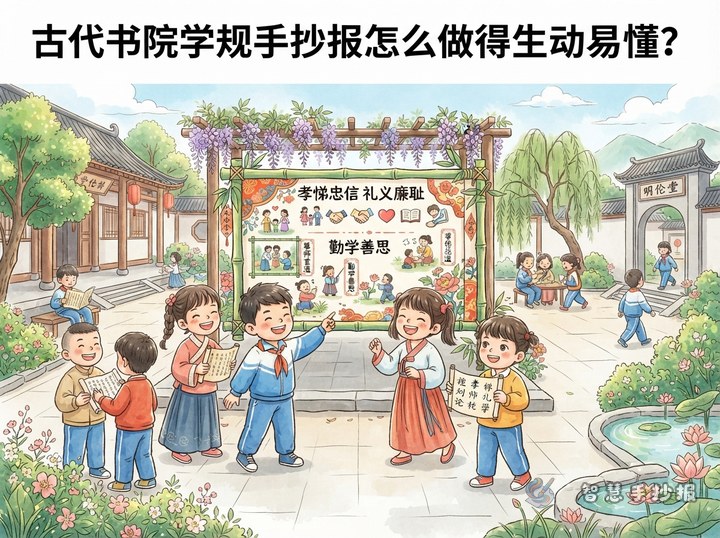 古代书院学规手抄报怎么做得生动易懂？ - 相关内容封面