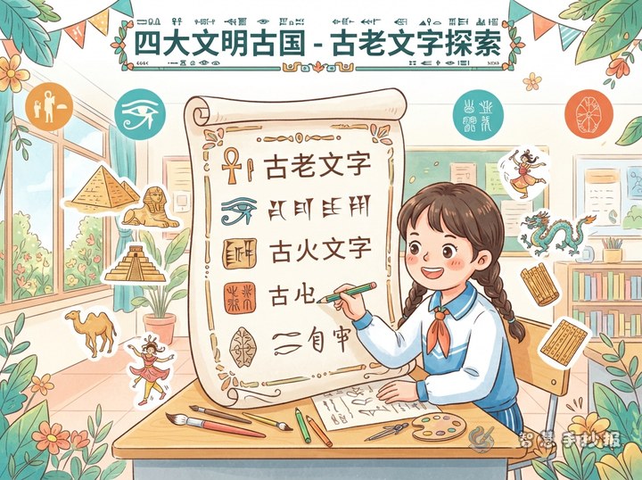 四大文明古国的古老文字手抄报怎么做 - 相关内容封面
