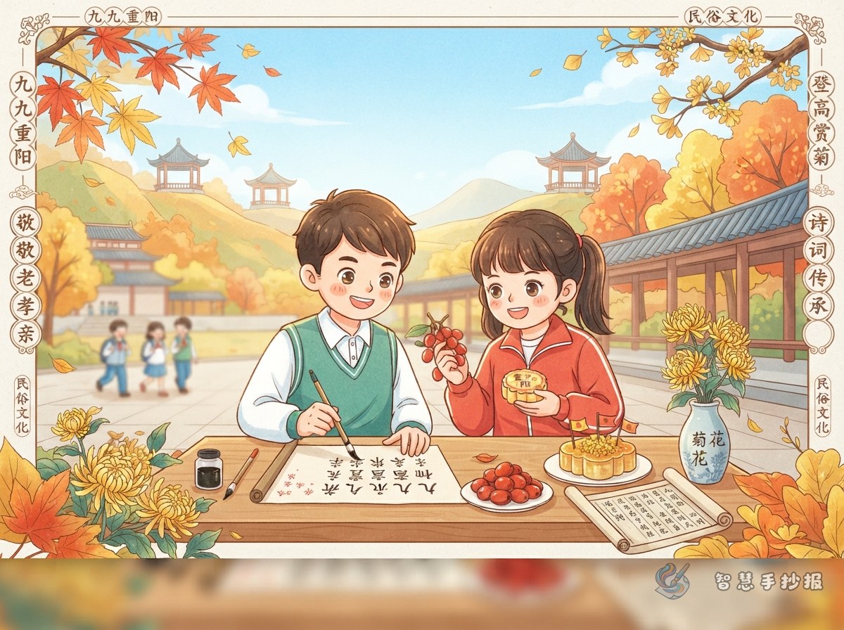 How to Write a Double Ninth Festival Poster with Poems, Customs, and Respect for Elders - Poster topic cover image