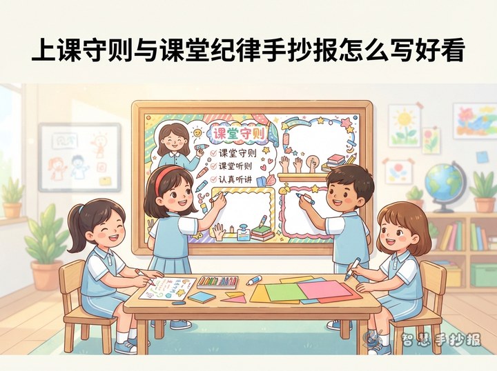 How to Make a Classroom Rules and Discipline Handwritten Newspaper - Preview of Campus Rules and Behavior Standards Handwritten Newspaper series