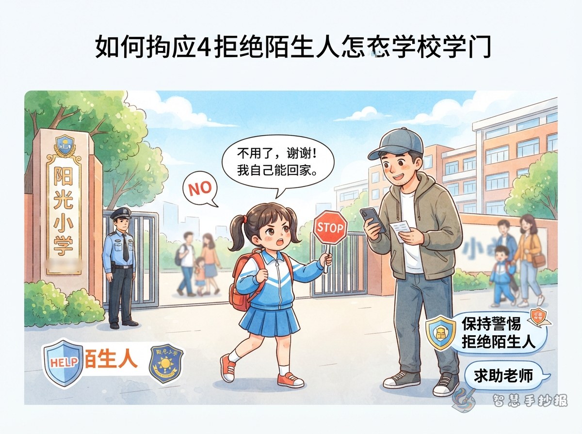 What to Do When a Stranger Says They Will Pick You Up After School Poster - Poster topic cover image