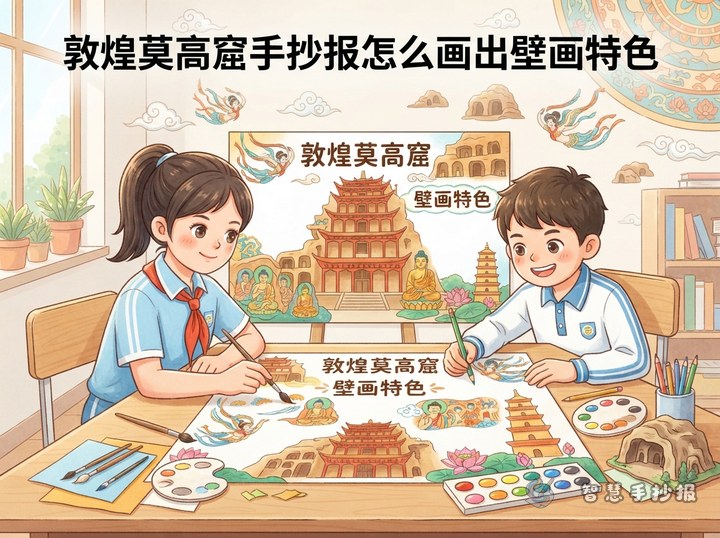 How to Make a Mogao Caves Handwritten Newspaper - Sketch Topic Cover