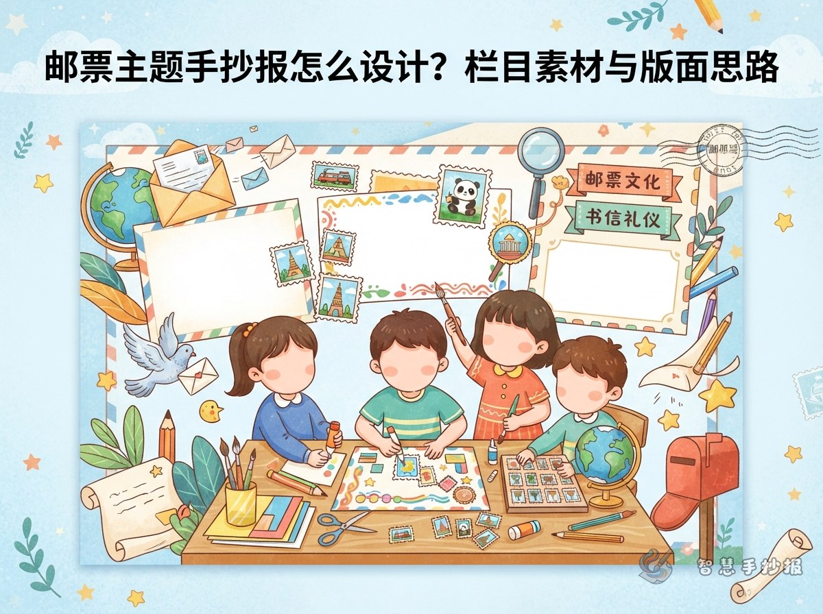 How to Design a Stamp-Themed Handwritten Newspaper - Poster topic cover image