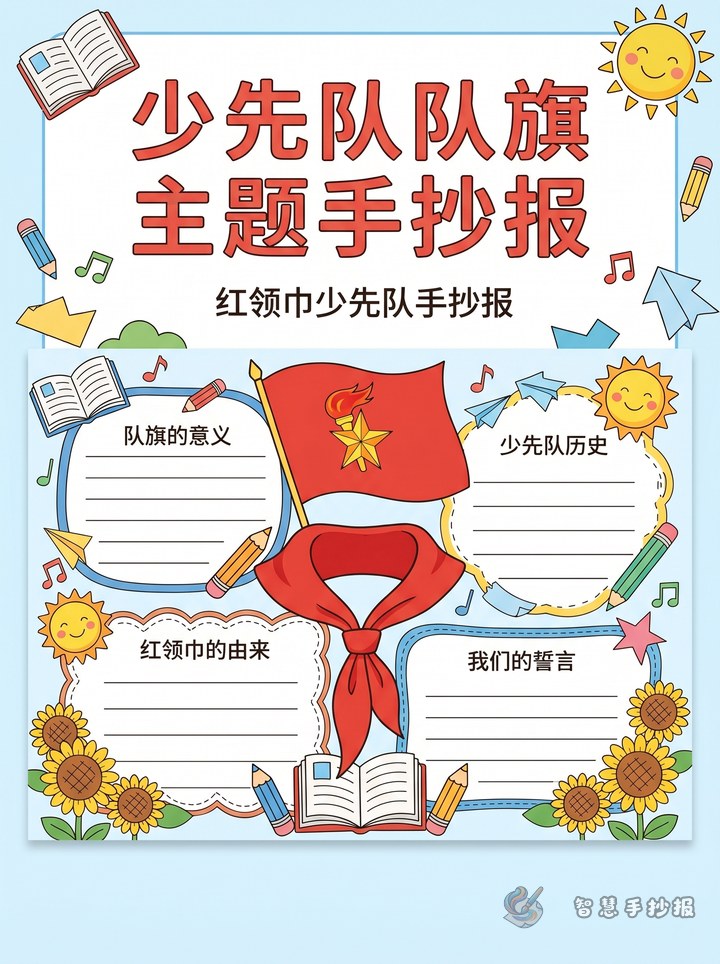 少先队队旗主题手抄报可以写哪些内容 - 相关内容封面