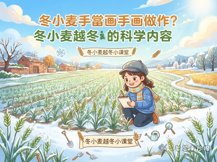 冬小麦手抄报怎么做？麦苗越冬的科普内容这样写 - 相关内容封面