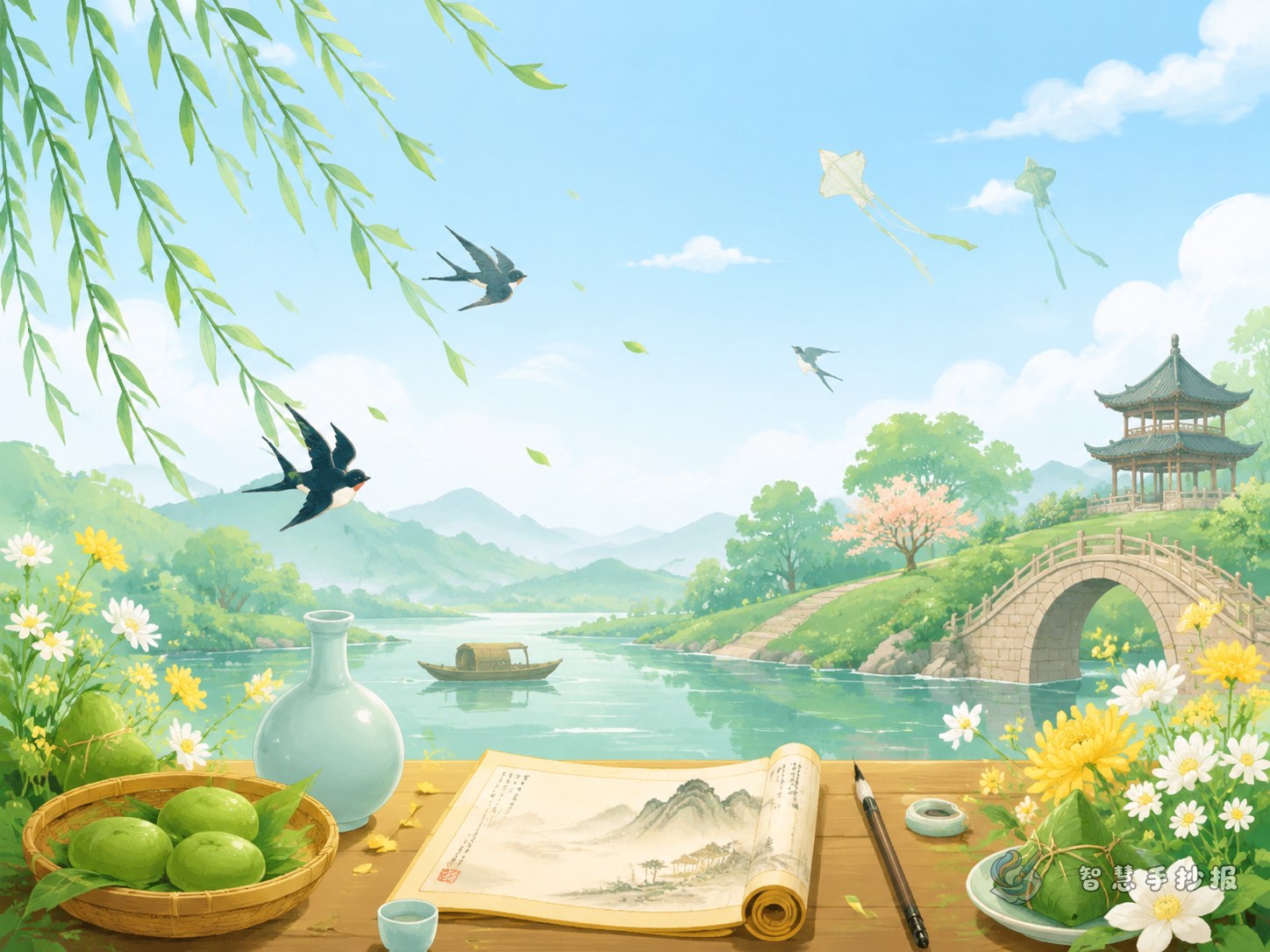 清明节手抄报可以写哪些古诗和习俗 - 智慧手抄报专题封面图