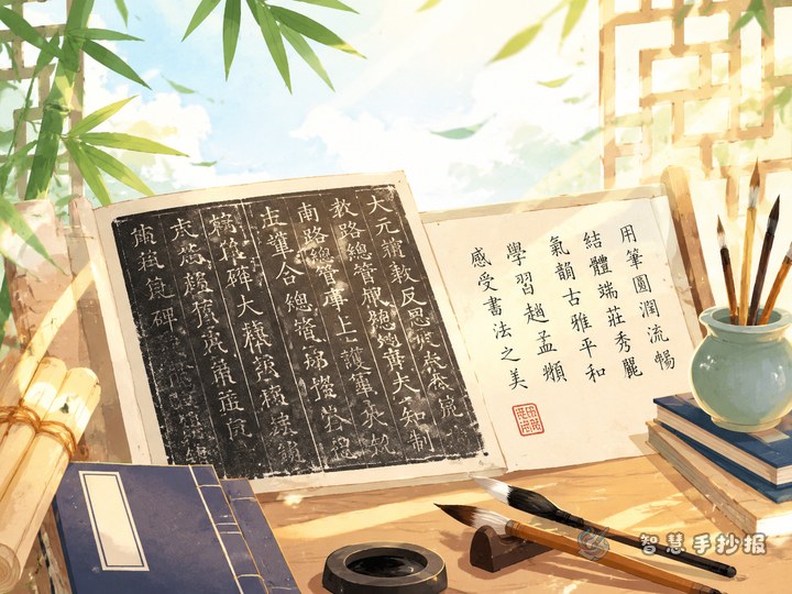 赵孟頫《胆巴碑》手抄报内容和版面怎么安排 - 相关内容封面