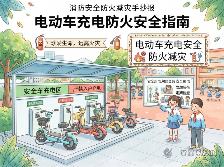 电动车充电防火手抄报可以写哪些内容 - 相关内容封面