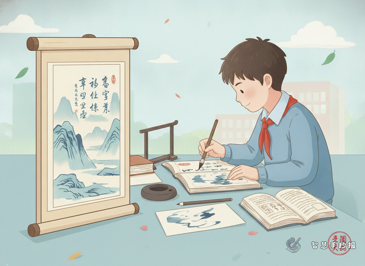 How to write a classical poetry handwritten newspaper with a stronger calligraphy feel - Poster topic cover image