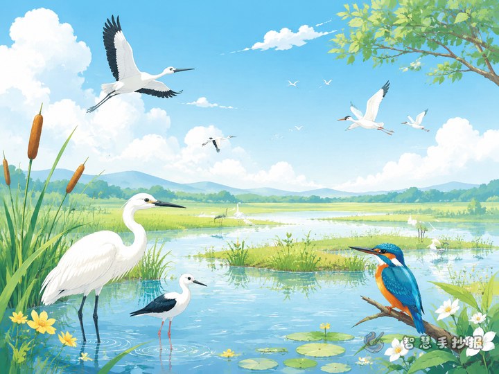 How to Make a Poster About Migratory Birds and Wetland Water Ecology - Preview of Rivers, Wetlands, and Aquatic Ecology Handwritten Newspaper series