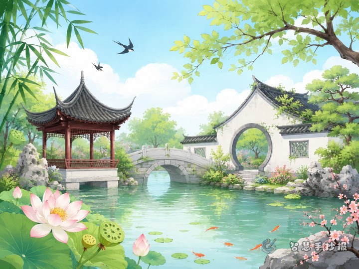 苏州园林手抄报写什么内容更吸引人？ - 传统建筑园林文化手抄报手抄报封面