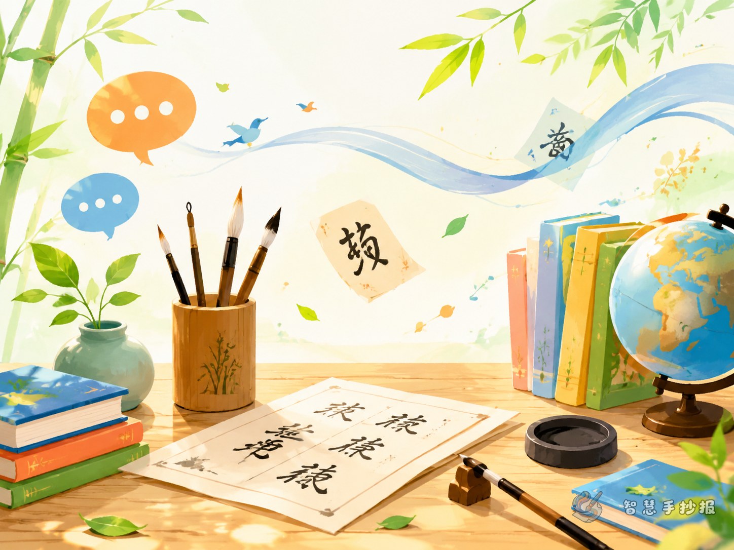 汉字书法普通话手抄报可以分成哪几个栏目 - 智慧手抄报专题封面图