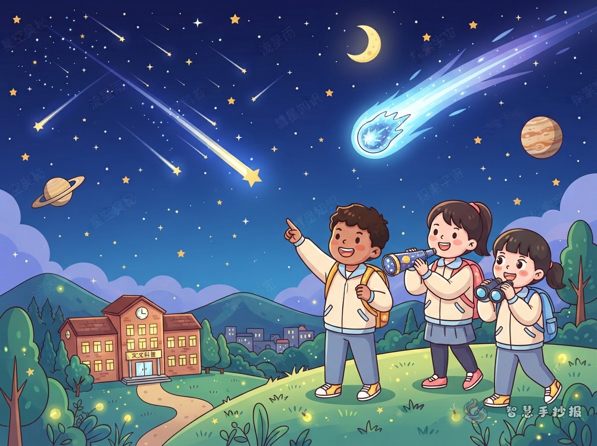 Meteor Shower and Comet Handwritten Newspaper: What to Write and How to Lay It Out - Poster topic cover image