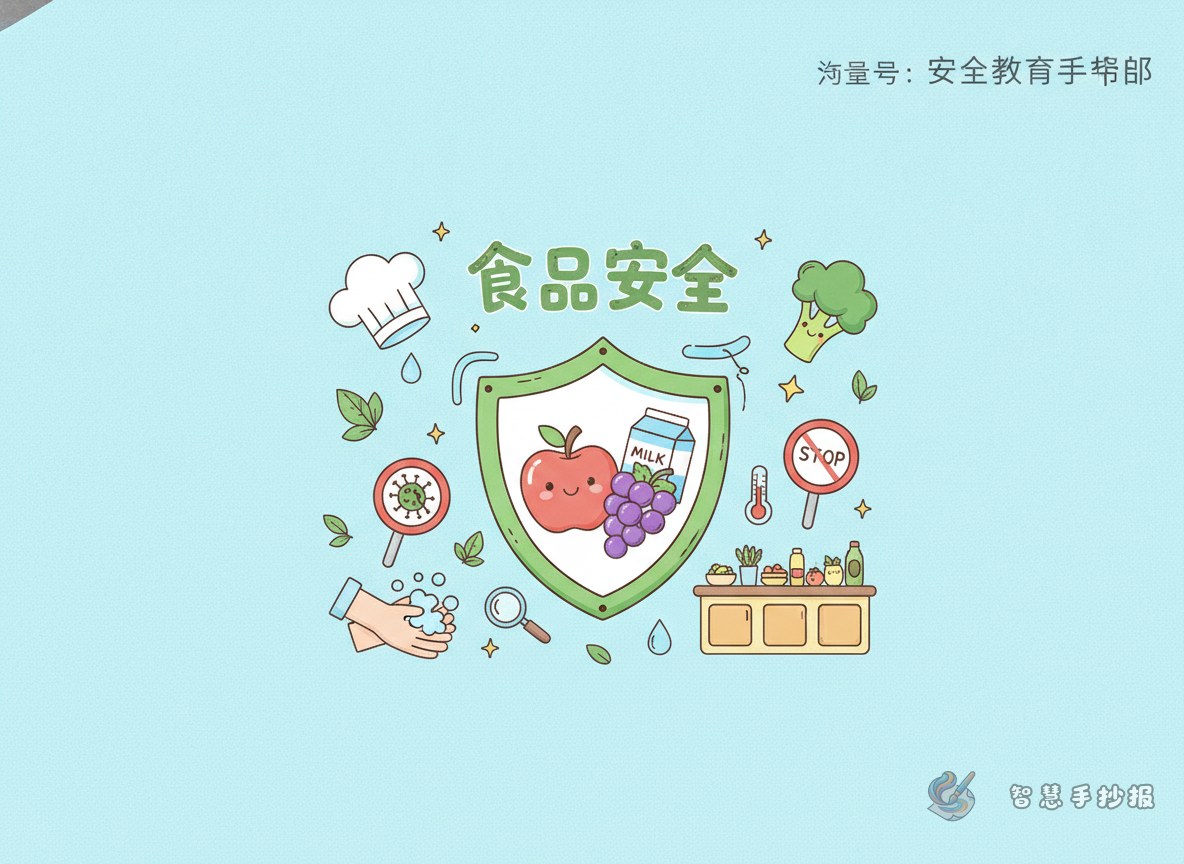 食品安全手抄报写什么内容容易得高分 - 智慧手抄报专题封面图