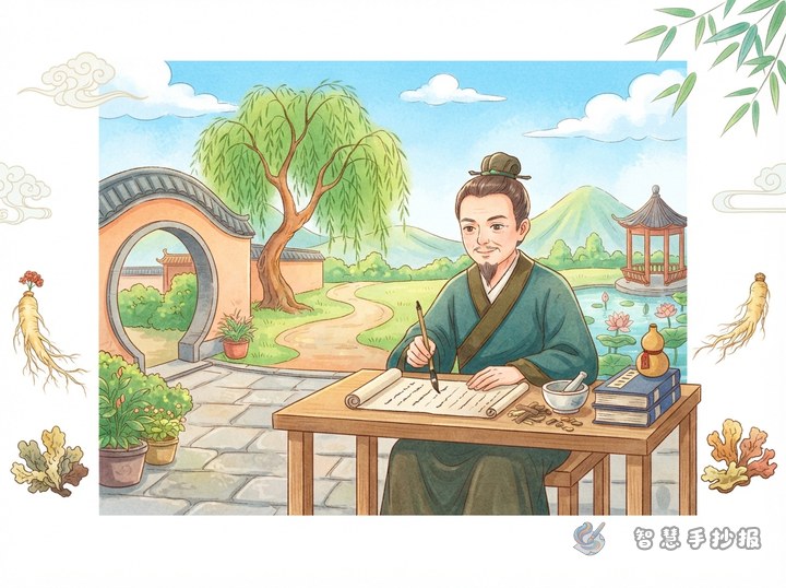 张仲景手抄报怎么写医圣故事和医德精神 - 中国古代名医与医德故事手抄报系列作品预览