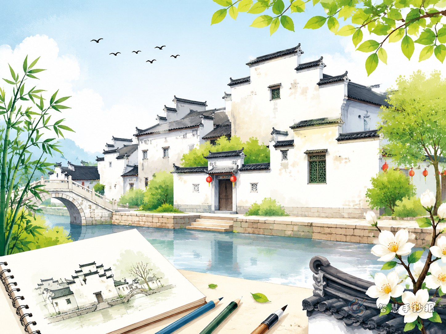徽派建筑手抄报可以写哪些特色内容 - 智慧手抄报专题封面图