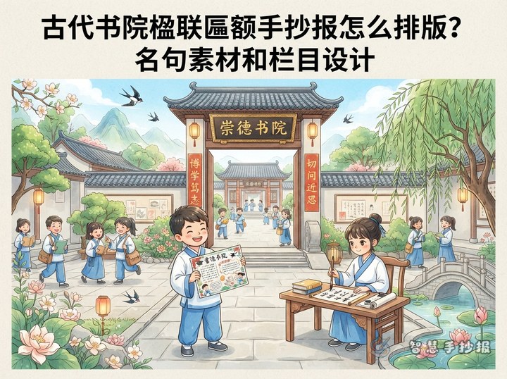 Ancient Academy Couplets and Plaques Handwritten Newspaper: Layout and Text Ideas - Related topic thumbnail