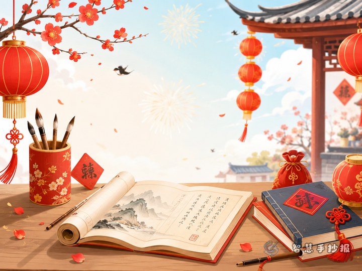春节诗词手抄报可以摘抄哪些喜庆又好懂的古诗 - 相关内容封面