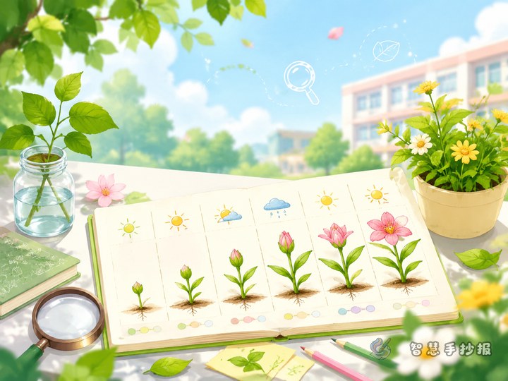 校园植物观察手抄报能不能做成一周变化记录？ - 相关内容封面