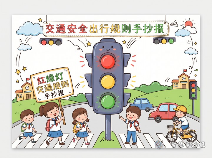 红绿灯交通规则手抄报内容怎么写 - 相关内容封面