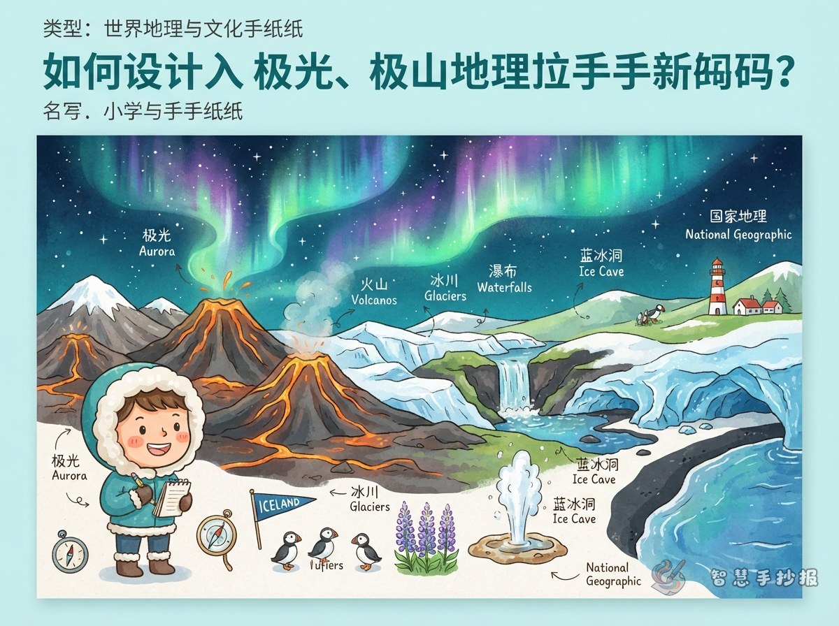 How to Make an Iceland Aurora and Volcano Poster - Poster topic cover image