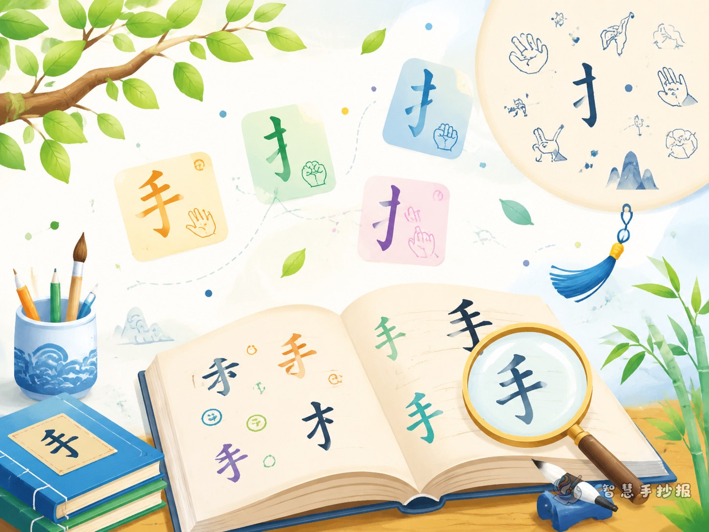 汉字偏旁部首手抄报怎么设计内容更丰富 - 智慧手抄报专题封面图