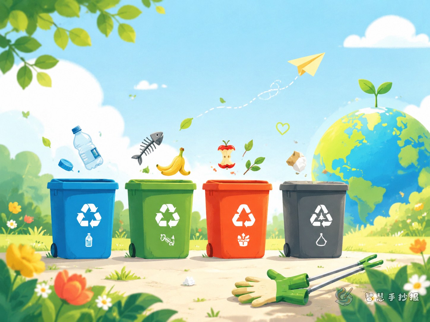 What should I write in a garbage sorting labor experience handwritten newspaper? - Poster topic cover image