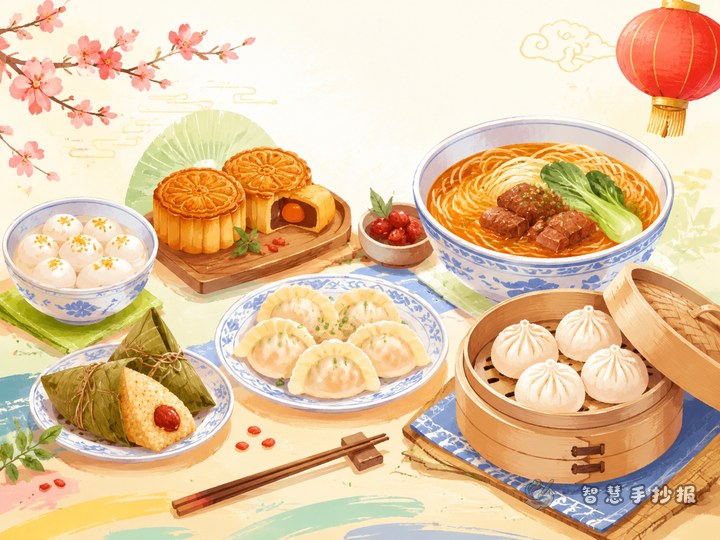 中国传统美食饮食文化手抄报怎么做 - 手抄报专题封面