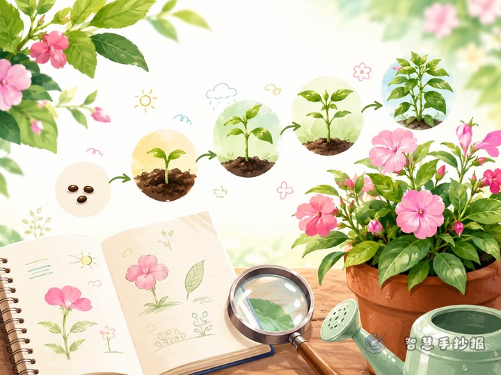 凤仙花种植观察手抄报怎么设计更有过程感 - 相关内容封面
