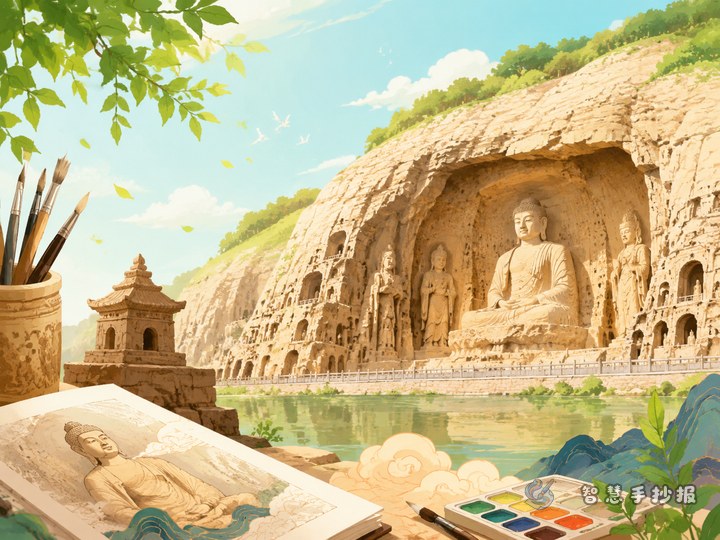 How can a Longmen Grottoes handwritten newspaper look more cultural? - Related topic thumbnail