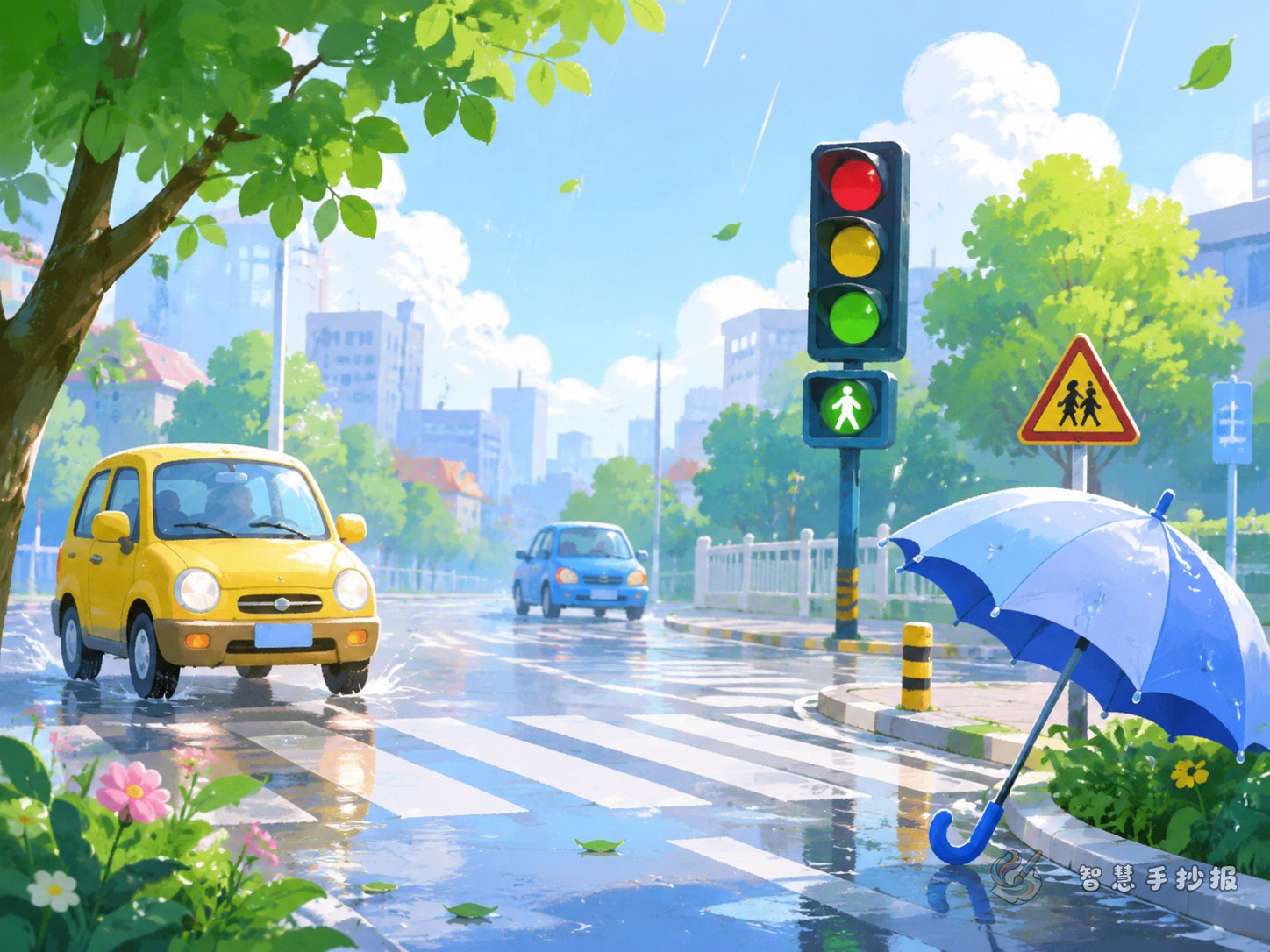 雨天交通安全手抄报写什么内容更贴近生活 - 智慧手抄报专题封面图