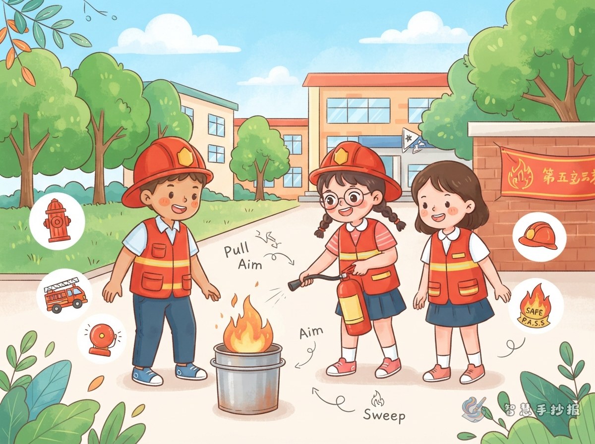 How to Write a Fire Extinguisher Four-Step Handwritten Newspaper - Poster topic cover image