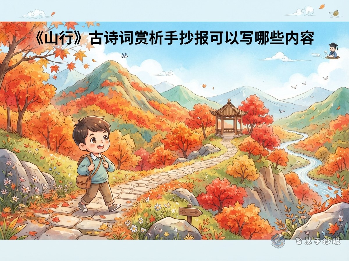 《山行》古诗词赏析手抄报可以写哪些内容 - 智慧手抄报专题封面图
