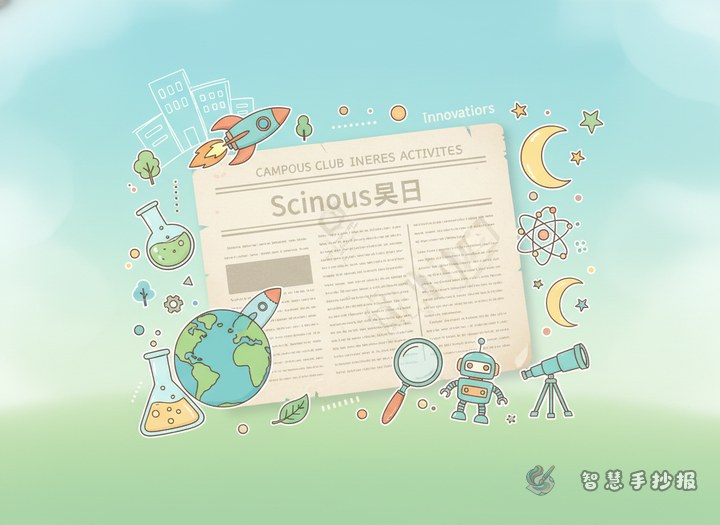 What should I write in a science club handwritten newspaper to make it stand out? - Sketch cover for Campus Clubs and Interest Activities Handwritten Newspaper