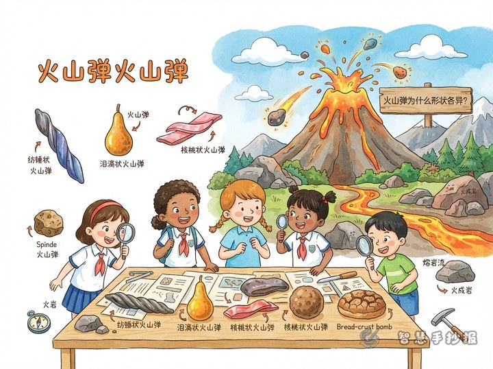 火山弹为什么形状各异？手抄报内容与绘制思路 - 相关内容封面