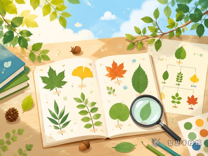 校园常见树叶怎么分类做手抄报？ - 树叶标本与植物分类手抄报手抄报封面